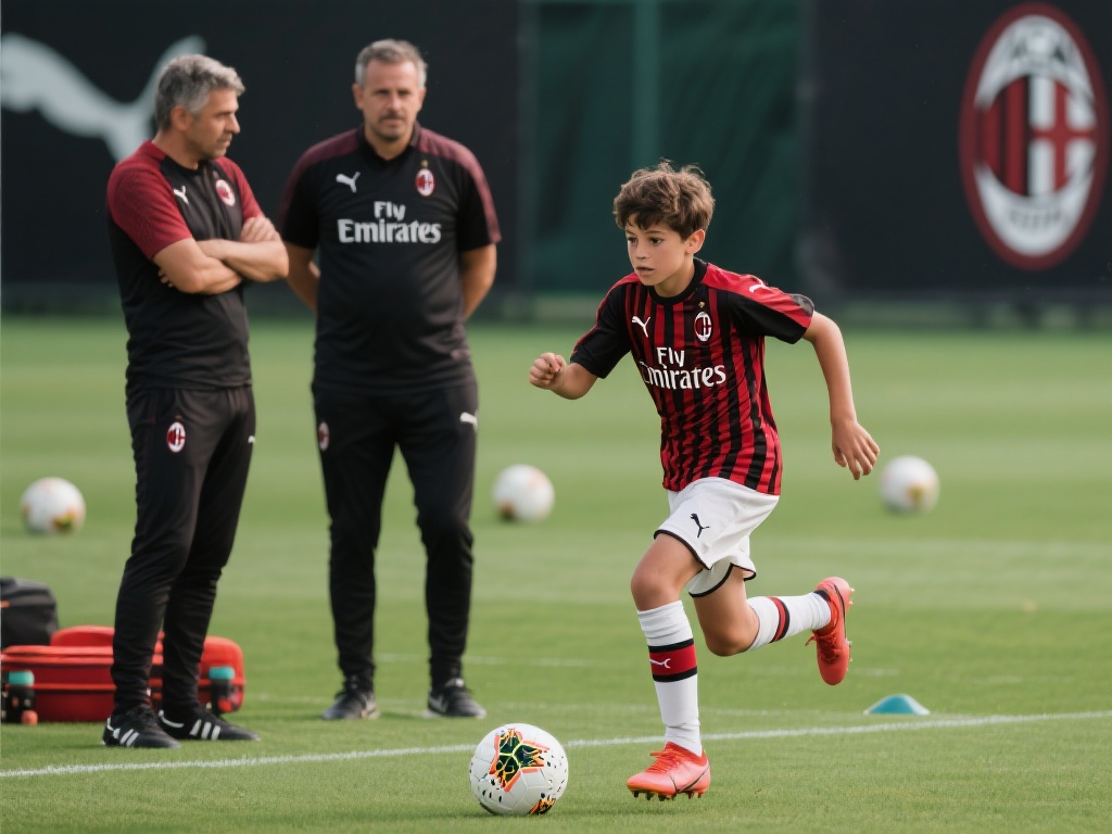 以米兰青训营中的一位新星为例，这位16岁的边锋在加